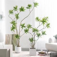 Plante artificielle Dracaena Reflexa pour sol - Résistante aux UV, écologique, recyclable, haute simulation, pour intérieur, Thanksgiving, Noël