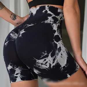 Shorts Deportivos de Yoga para Mujer con Efecto Tie-Dye, Cintura Alta y Cinturón Levanta Glúteos, Pantalones de Ciclismo Sin Costuras - Product Image 2