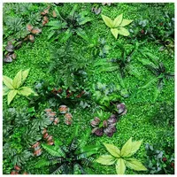Panneau Mural Végétal Vert Artificiel Faux Gazon et Feuillage, Plantes Artificielles pour Jardin Vertical, Mur Végétal en Plastique Très Vendu