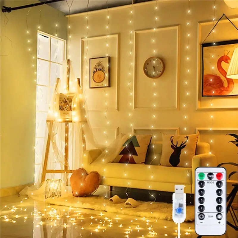 3M USB Fairy filo di rame String Lights decorazioni natalizie decorazione luci per tende da camera da letto Led tenda String Light