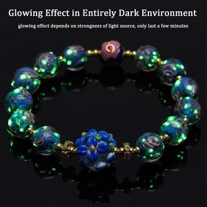 Bracelets en verre luciole Bracelet de perles de luciole brillent dans le noir pour les femmes bijoux en perles lumineuses en verre de <span class=keywords><strong>Murano</strong></span> BRA100020 - Product Image 6