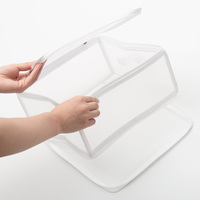 Boîte de rangement multifonctionnelle, gain de place, empilable, noire, imperméable, en PP transparent, organiseurs, boîte à chaussures