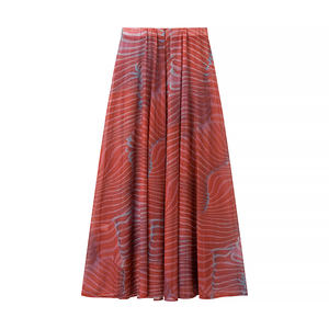 Женский повседневный комплект из 2 предметов, топ без рукавов и длинная юбка с круглым вырезом и высокой талией, 2025 и осень - Product Image 5