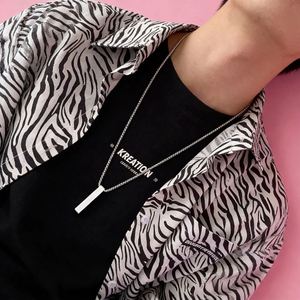 Collier pendentif rectangulaire en acier inoxydable Maille <span class=keywords><strong>gourmette</strong></span> Bijoux pour homme Cadeau de fête - Product Image 6