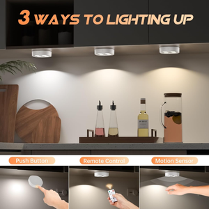 <b>Motion</b> <b>Sensor</b> Step <b>Light</b> Wireless Rechargeable Puck <b>Lights</b> with Remote Stair <b>Lights</b> Indoor with 3 Colors Temperature - Product Image 2
