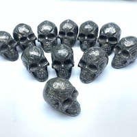 Mestieri di teschi di agata di pirite d'argento fatti a mano di alta qualità di guarigione naturale all'ingrosso per il regalo