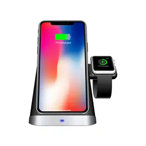 Tabletop Multifunktion 15W Schnell ladung Wireless BT Smartwatches Telefon halter Dock Stand Station Wireless Ladegerät 3 in 1