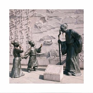 ストリートデコレーション金属古代ブロンズ中国少年老人彫刻ブロンズ像 - Product Image 2