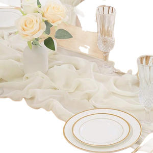 बोहो शादी की पार्टी टेबल धावक पॉलिएस्टर शिफॉन बुने की तकनीक - Product Image 5