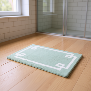 Tappeto da Bagno Moderno in Cotone Trapuntato 24x40 Rettangolare con Motivo Geometrico, Tappetino Premium dal Design Minimalista - Product Image 2