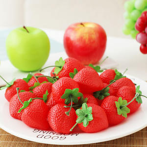 <span class=keywords><strong>Faux</strong></span> fruits en plastique <span class=keywords><strong>fraise</strong></span> pour la décoration accessoires réalistes décor à la maison réaliste fruits artificiels décoratifs pour l'affichage - Product Image 5