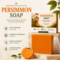 Savon au kaki transfrontalier (parfum boisé fruité) 100g, nouveau conditionnement, sans sulfate, au beurre de karité