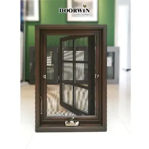 Italian style wood windows hot sale window grill crank open window