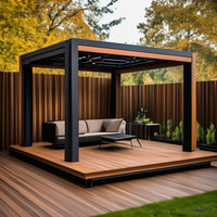 Pergola de luxe motorisée sur mesure en aluminium 6x3 avec panneaux à lames fixes coulissants, imperméables et pare-soleil pour jardin extérieur