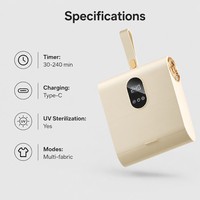 Séchoir à linge portable pour jours de pluie et d'humidité, contrôle de la minuterie réglable de 30 à 240 minutes, solution de lavage portable
