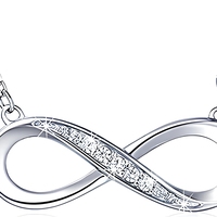 Collier minimaliste avec symbole de l'infini, élégant, pour femme, modèle demi-corps, bijou cadeau