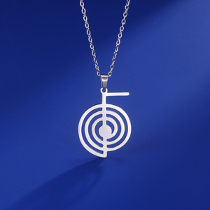 Myshape Reiki Symbole Cho Ku Rei Collier Énergie Guérison Yoga Puissance Pendentif Protection Amulette Spirituelle Bijoux en acier inoxydable - Product Image 5