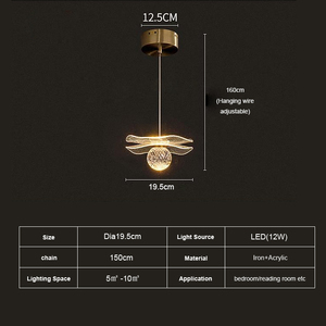 Modern Crystal Hanging Luxury Lamp Lotus <b>Leaf</b> Style Led Chandeliers Pendant <b>Lights</b> Decor Lighting for Home Kitchen Island - Product Image 6