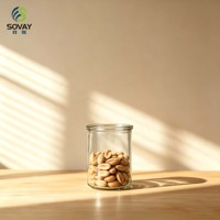 Pot en verre transparent à parois droites de 250 ml, bocal robuste pour la fabrication de bougies et le stockage d'aliments secs dans le garde-manger
