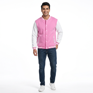 Chaqueta Universitaria Personalizada con Logotipo, Mangas de Cuero, Bordado Negro, Chaqueta de Béisbol Universitaria para Hombre, Chaqueta Universitaria con Letras - Product Image 1