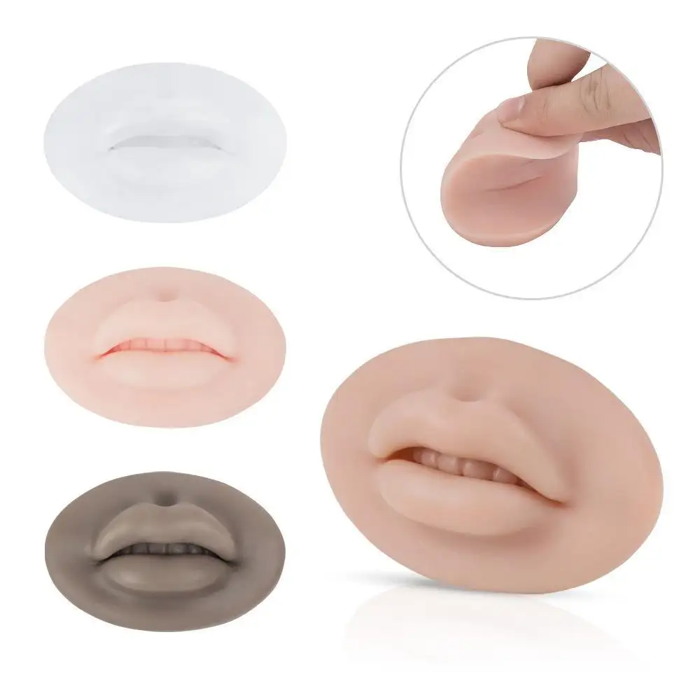 5d boca aberta lábios prática silicone macio, pele realista, pele para treinamento de maquiagem permanente