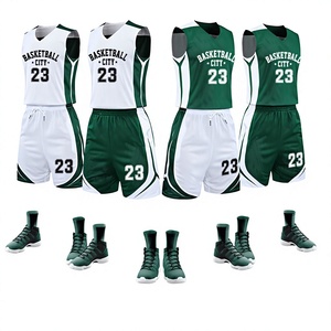Ensemble de maillots de basket-ball réversibles unisexes personnalisés, 100% polyester, respirant, uniforme d'entraînement, vêtements de sport d'équipe personnalisés, col en V - Product Image 1