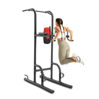 Torre de Ejercicios de Acero Inoxidable con Barra de Dominadas y Estación de Dips, Capacidad de 450 LBS, Estable para Gimnasio en Casa, Ejercicios de Fitness y Culturismo