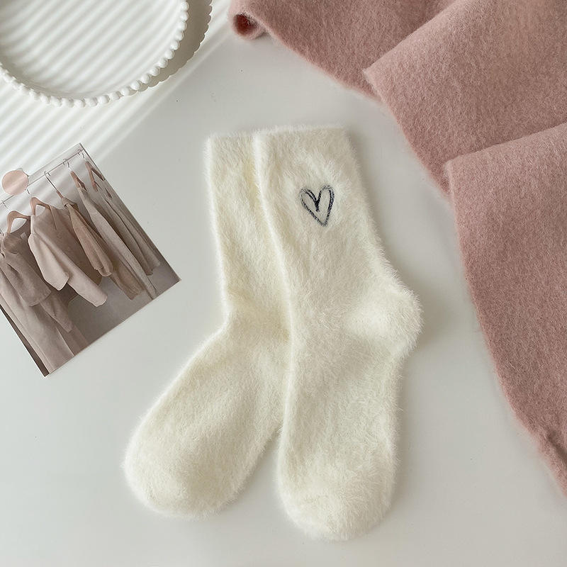 Bulk Wholesale High Quality Winter OEM Calcetines Calientes De Las Mujeres Women Crew Fuzzy Socks