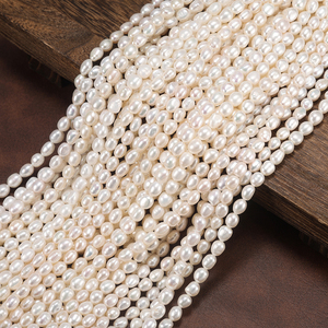 RINNTIN PP1 Venta al por Mayor Collar de Perlas de Agua Dulce Naturales de Forma Barroca Blancas de 5-6 mm 4A, Hebras de Perlas Cultivadas, Perlas Sueltas - Product Image 2