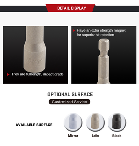 Matériau Cr-Mo de qualité industrielle OEM Jeu de douilles à chocs 40CR 16-19mm personnalisées de haute qualité Finition phosphate noir droite - Product Image 4