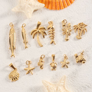 Accesorios de Joyería Impermeable, Dijes para Diy de Acero Inoxidable Chapado en Oro con Formas de Corazón, Árbol de Navidad y Animales para Collar - Product Image 4