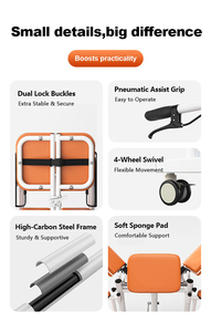 침대에 누워 있는 환자를 위한 조절 가능한 유압식 이동 의자, 침대에서 화장실, 욕실 변기까지 이동, 의료용, 침대 옆 - Product Image 5