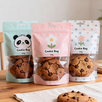 Pochette à biscuits imprimée sur mesure, réutilisable, résistante à l'humidité, refermable, transparente, pour l'emballage des biscuits