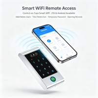 Serrure intelligente Secukey avec reconnaissance faciale et empreintes digitales, entrée et sortie Wiegand, étanche IP67, reconnaissance faciale entièrement automatique