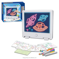 Tableau de dessin lumineux LED néon 3D pour enfants, jouet de dessin et de gribouillage, ensemble de 4 marqueurs unisexe, 9,5 pouces