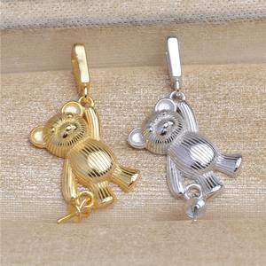 Pendentif en argent S925 en forme d'ours ballon avec support vide pour perle, accessoires de pendentif lisses à faire soi-même, support vide pour perle plaqué, emballé dans un sac - Product Image 3