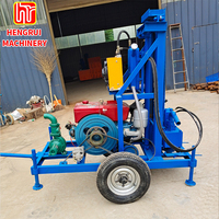 Petite machine de forage de puits d'eau portative diesel hydraulique de haute qualité de 200 mètres à vendre
