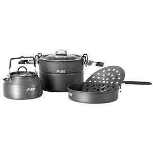 Ensemble de cuisine de camping en plein air 4-5L, antiadhésif, portable, léger, multifonctionnel, pour la cuisson à la vapeur, tout-en-un - Product Image 1