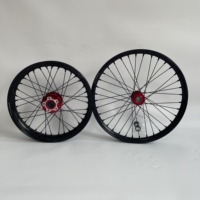 Ensemble de jantes à rayons courbés, moyeu rouge, rayons noirs pour Surron Light Bee tout-terrain, avant 19 1.4, arrière 16 2.15, sans pneu