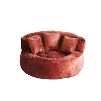 Sofá plegable moderno y sencillo para el hogar, de tela comprimida al vacío, semicircular, con patrón de esponja triturada y efecto sellado.