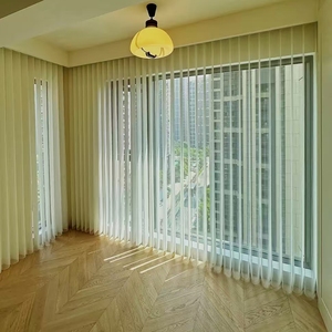 Cortinas Eléctricas Inteligentes de Fantasía, Venta Directa de Fábrica, Modernas, para Ventanas Francesas, con Tasa de Sombreado del 41%-85%, Pliegues Ondulados, Translúcidas, con Efecto Llama - Product Image 3