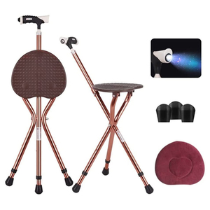Bastón <span class=keywords><strong>de</strong></span> Aluminio JianLian con Altura Ajustable y Asiento <span class=keywords><strong>para</strong></span> Personas Mayores, Bastón con Soporte <span class=keywords><strong>para</strong></span> la Espalda - Product Image 2