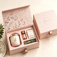 Boîtes rigides d'aromathérapie de luxe au design personnalisé, emballages cadeaux faits à la main avec logo, couvercles de pots, boîtes à bougies en carton avec insert en EVA