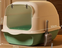 Bac à litière pour chat extra-large entièrement fermé, toilette pour chat d'extérieur anti-déversement et anti-odeurs, bac à litière pour chat