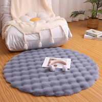 Tapis en peluche de style crème en polyester, coussin pour canapés de bureau, tapis de sol pour salon, table basse, fabriqué à la machine, couleur unie