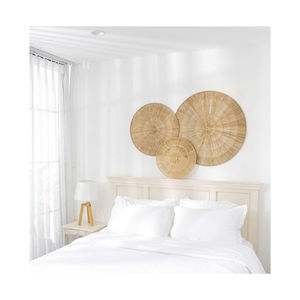 Artera hecho a mano algas marinas mimbre decoración de pared nueva decoración del hogar colgante tejido cesta de pared conjunto hecho a mano en Vietnam - Product Image 2