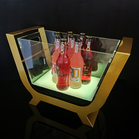 Seau à glace lumineux et clignotant en acrylique de grande taille, de forme personnalisée, transparent, moderne et luxueux, idéal pour les bars KTV et les fêtes, qualité supérieure usine