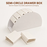 Boîte cadeau calendrier de l'avent personnalisée de forme spéciale semi-circulaire, avec tiroir coulissant, gaufrage, recyclable, moderne et luxueuse