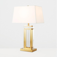 Lampe de Table moderne Simple en cristal, lampe de chambre d'hôtel, lampe de chambre à coucher, Design créatif américain, lampes décoratives