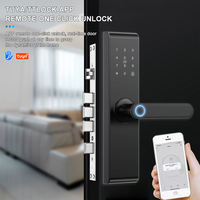 Kunci Pintu Pintar Digital Biometrik Sidik Jari Elektrik WiFi Tuya TTlock APP Tanpa Kunci Khusus untuk Rumah Bar PC 6068 5050 Mortise